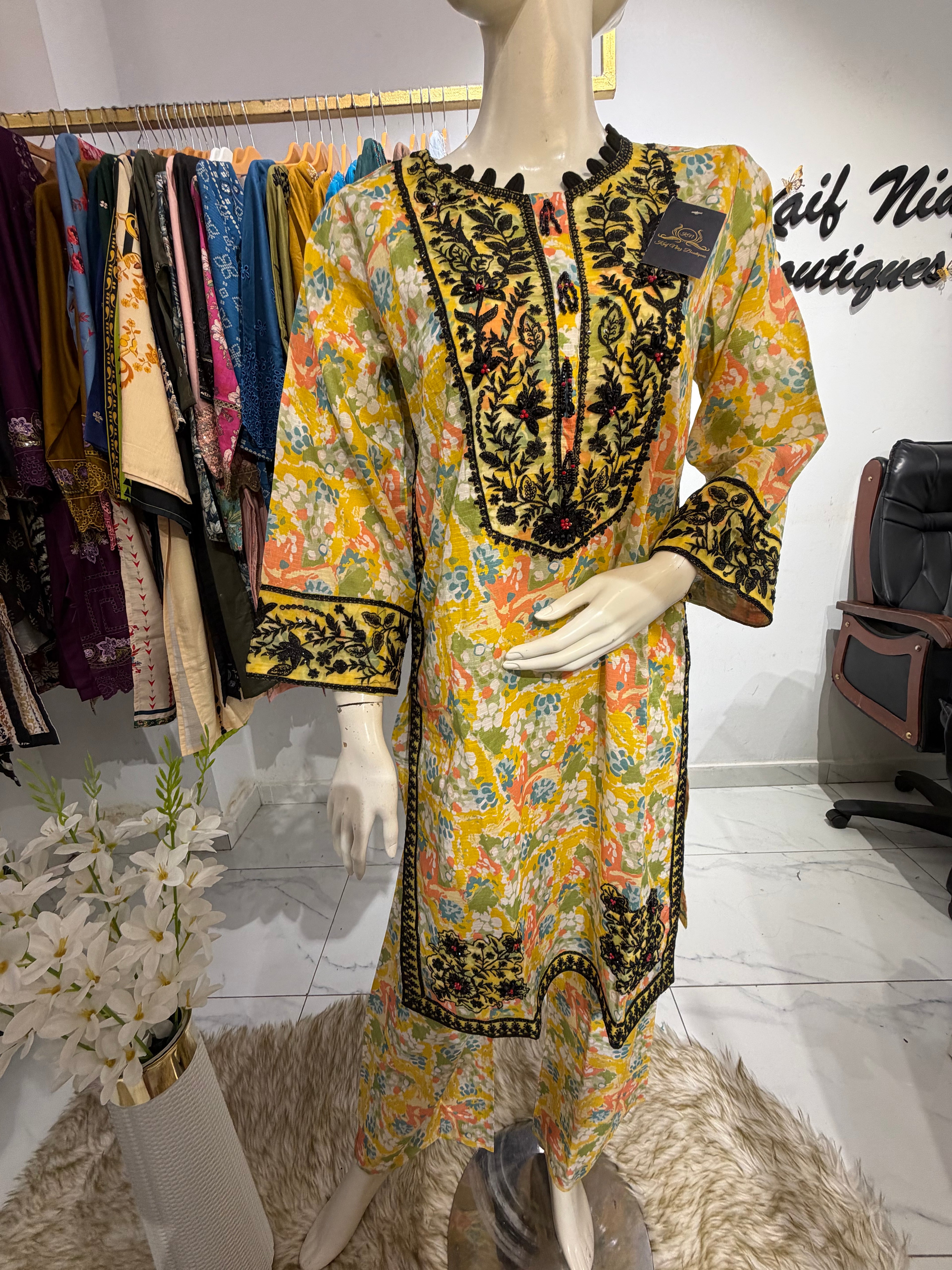 Cotton Silk Embroidered