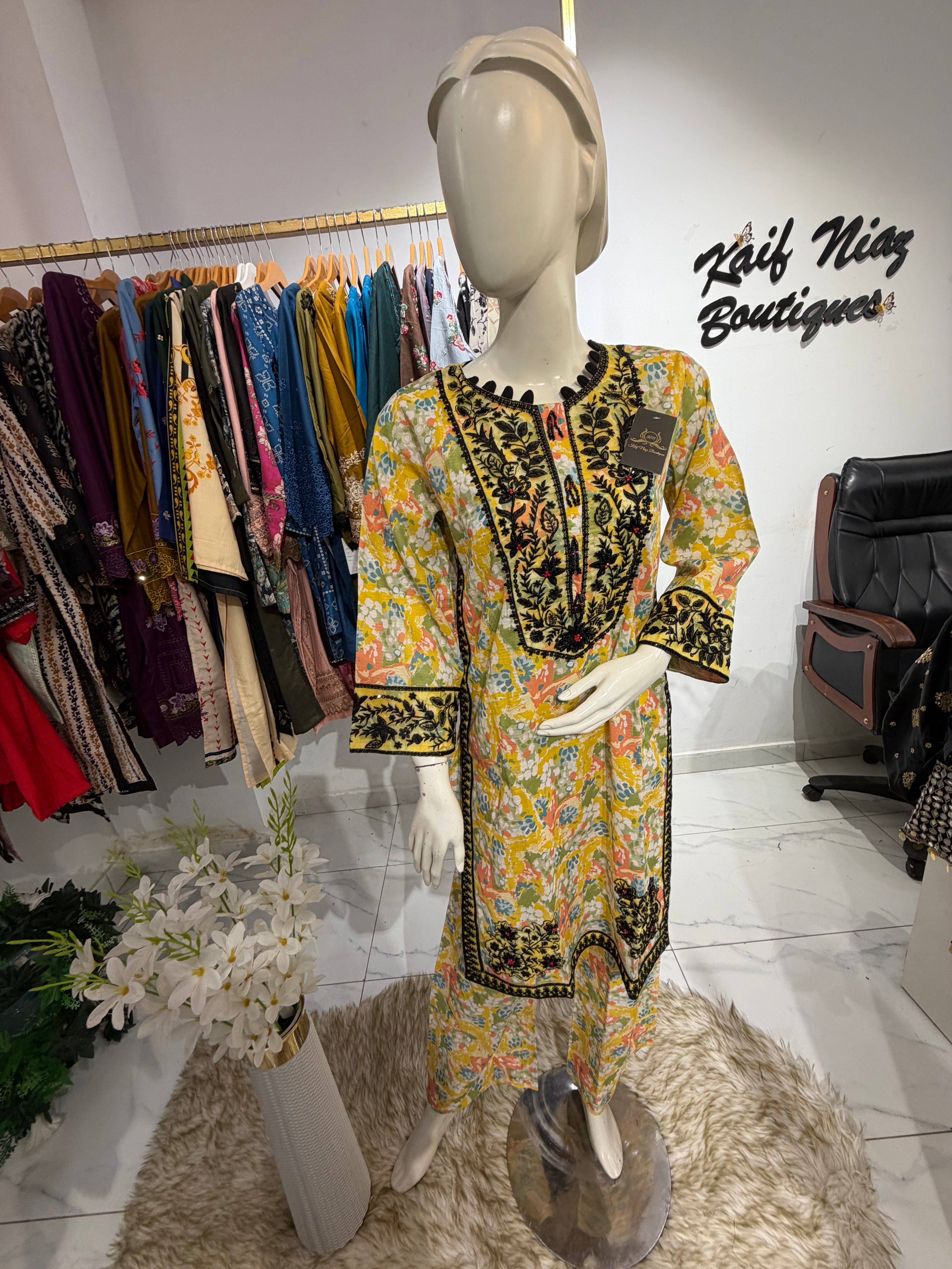 Cotton Silk Embroidered