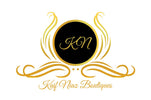 Logo of Kaf Niaz Boutiques with gold decorative elements on a white background