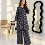 Deep Bloom - 2 Piece Cotton Silk Suit