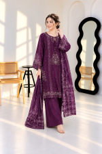 Floral Majesty - 3 Piece Embroidered Lawn Suit - Image 2