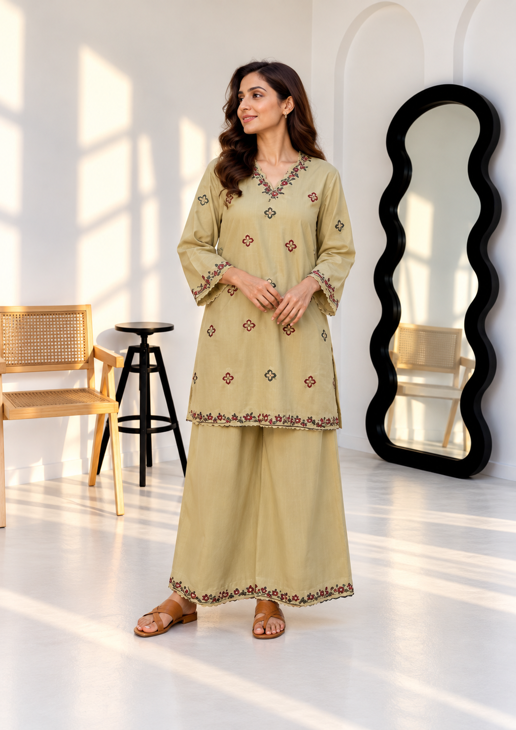 cdc05264-8566-4e2e-8513-36b1a10437dc Ivory Heritage Kurti Plazzo - Image 1
