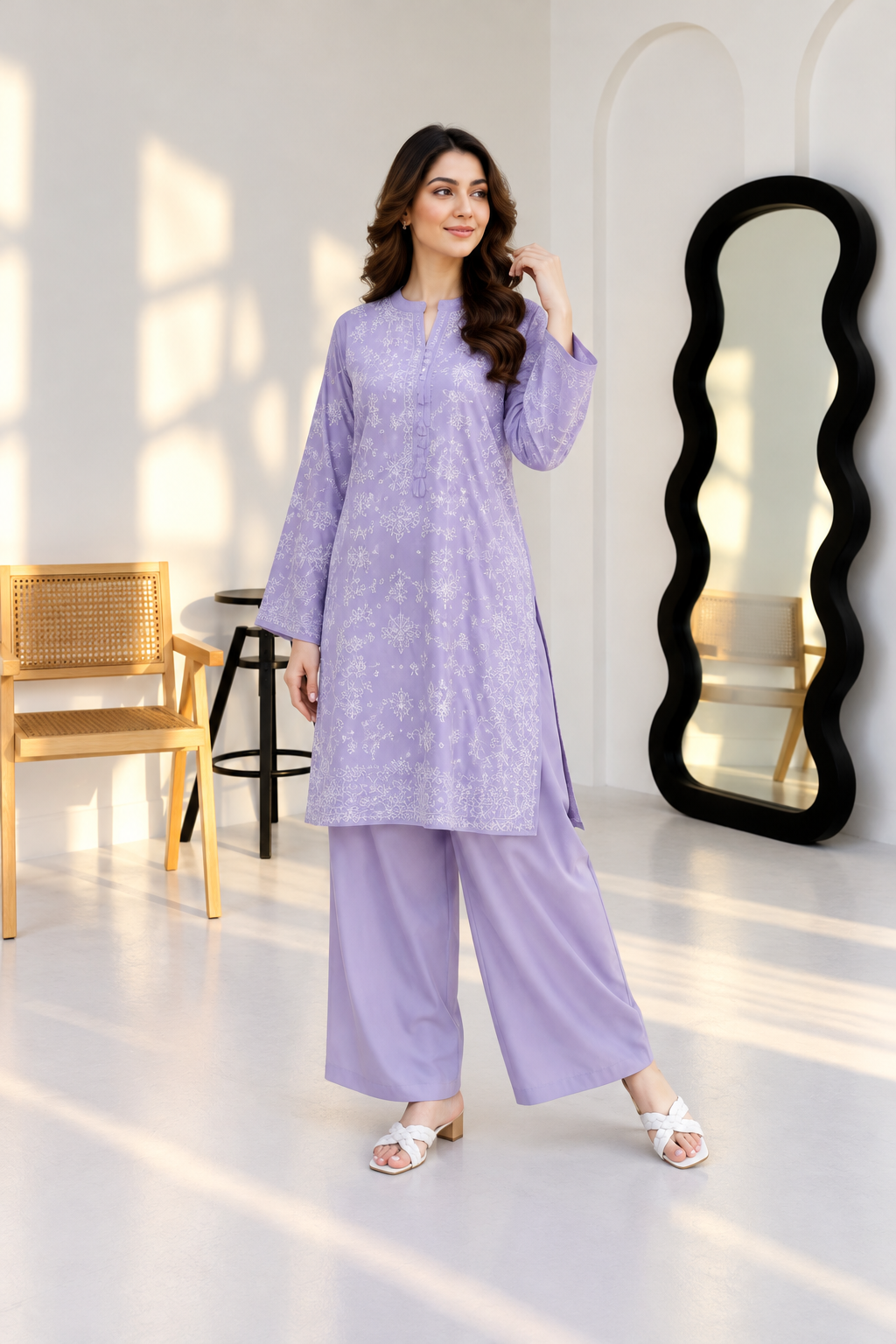 d9567401-07c3-4f46-8502-35c5e1e2a970 Lavender Mist - 2 Piece Cotton Silk Suit - Image 1