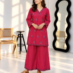 Ruby Threadwork Kurti Palazzo